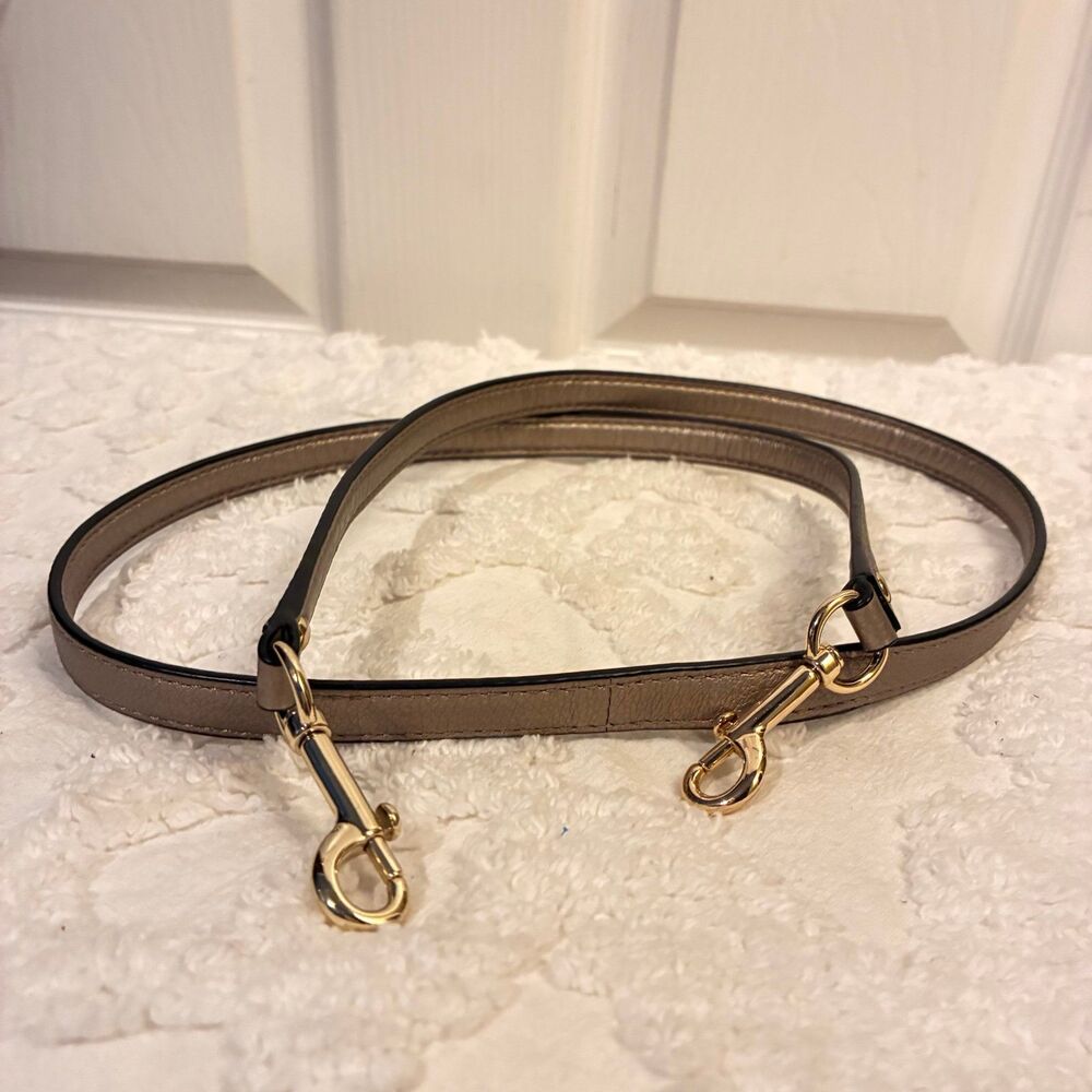 Coach Metallic Champagne Leather Crossbody Handbag Strap Replacement Strap